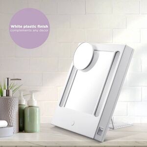 NEW Conair LED Lighted Vanity Makeup Mirror with 5x Spot Magnification, White